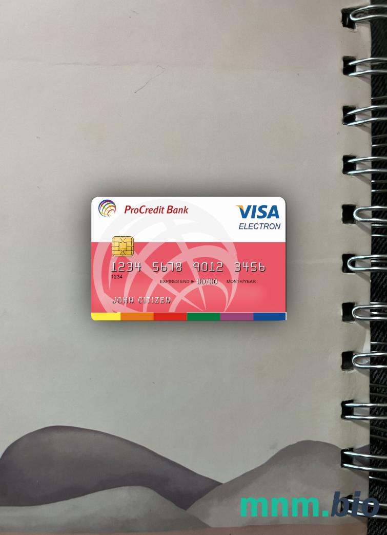 Romania ProCredit bank Visa Electron wygląd fotograficzny skan PSD + zdjęcie